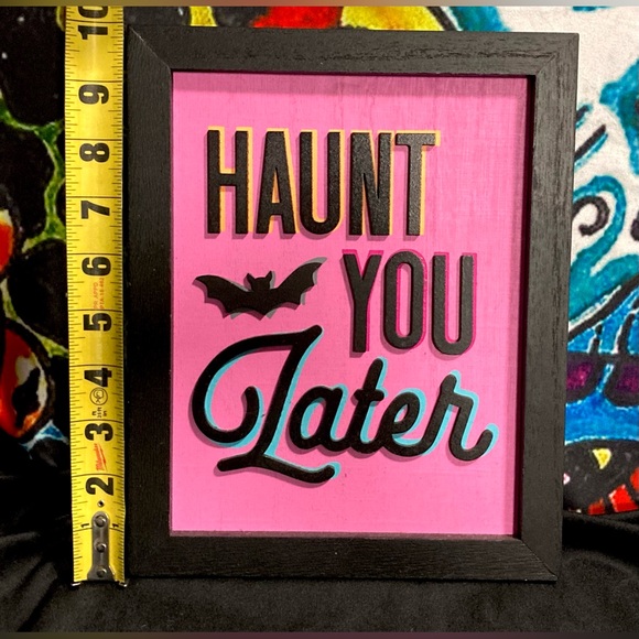 Haunt You Later 🦇 Hanging Wall Sign Goth Halloween Spooky Decor - Picture 4 of 8